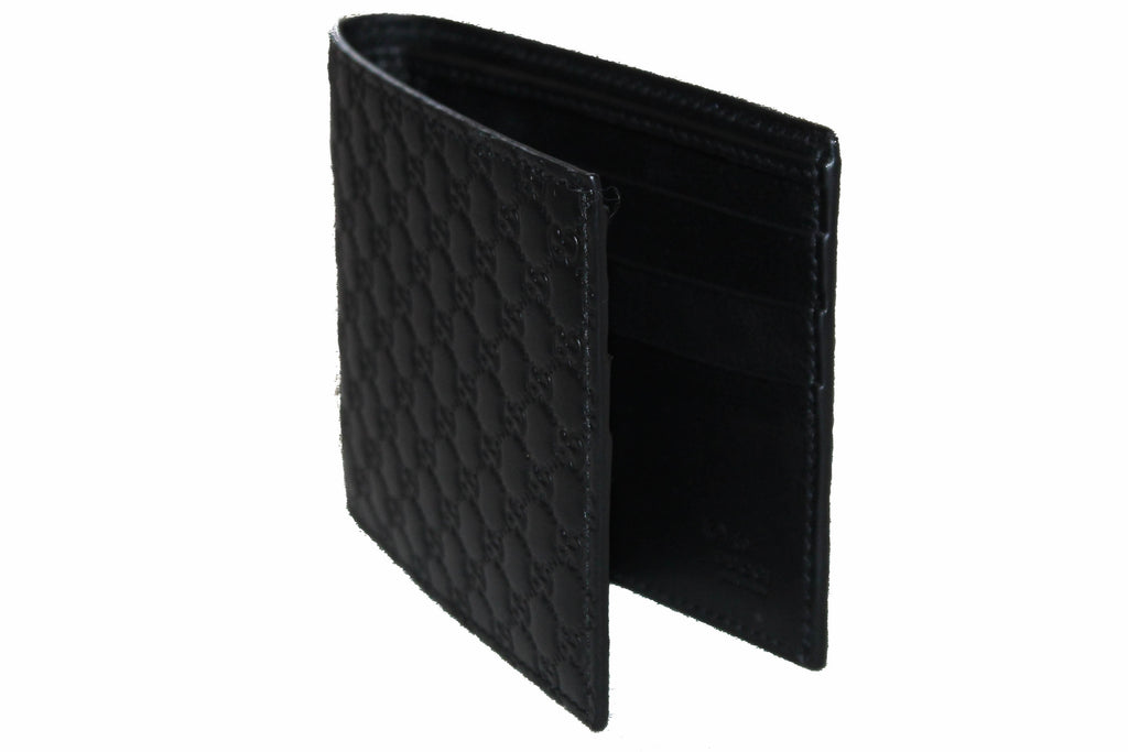 Gucci Black Guccissima Leather Web Bifold Wallet Gucci