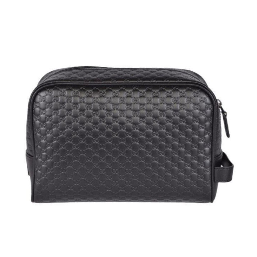 Gucci Men's Microguccissima Black Toiletry Bag Gucci Men's 419775 Leather Micro GG travel case kit at_Queen_Bee_of_Beverly_Hills