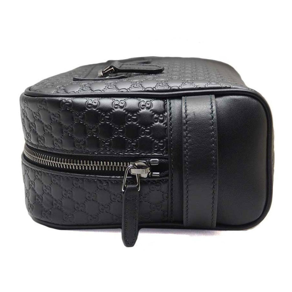 Gucci Men's Microguccissima Black Toiletry Bag Gucci Men's 419775 Leather Micro GG travel case kit at_Queen_Bee_of_Beverly_Hills