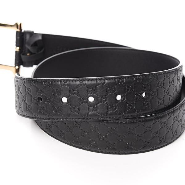 Gucci Microguccissima Black Leather Gold Buckle Belt 95/38 449716 ...