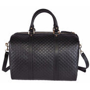 Gucci Microguccissima GG Black Leather Embossed Boston Bag available at Queen Bee of Beverly Hills
