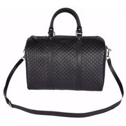 Gucci Microguccissima GG Black Leather Embossed Boston Bag available at Queen Bee of Beverly Hills