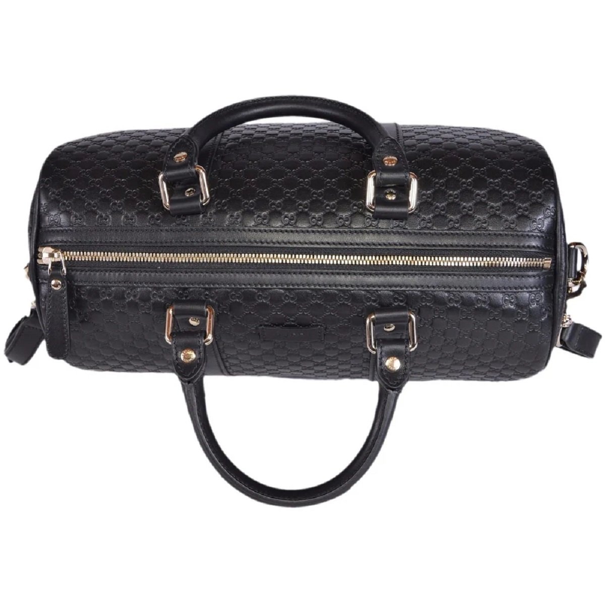 Gucci Microguccissima GG Black Leather Embossed Boston Bag available at Queen Bee of Beverly Hills