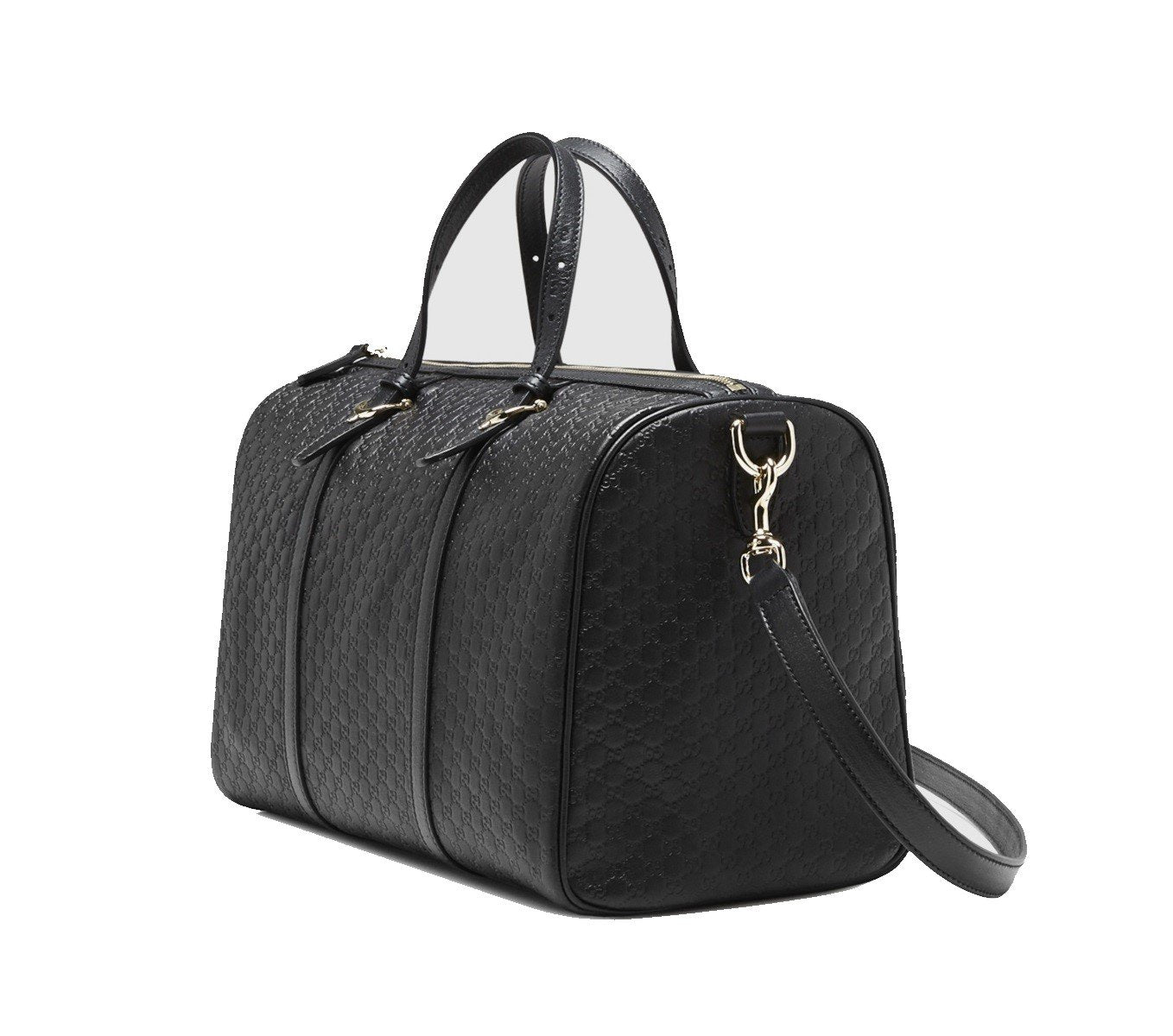 Gucci Microguccissima GG Black Leather Embossed Boston Bag available at Queen Bee of Beverly Hills