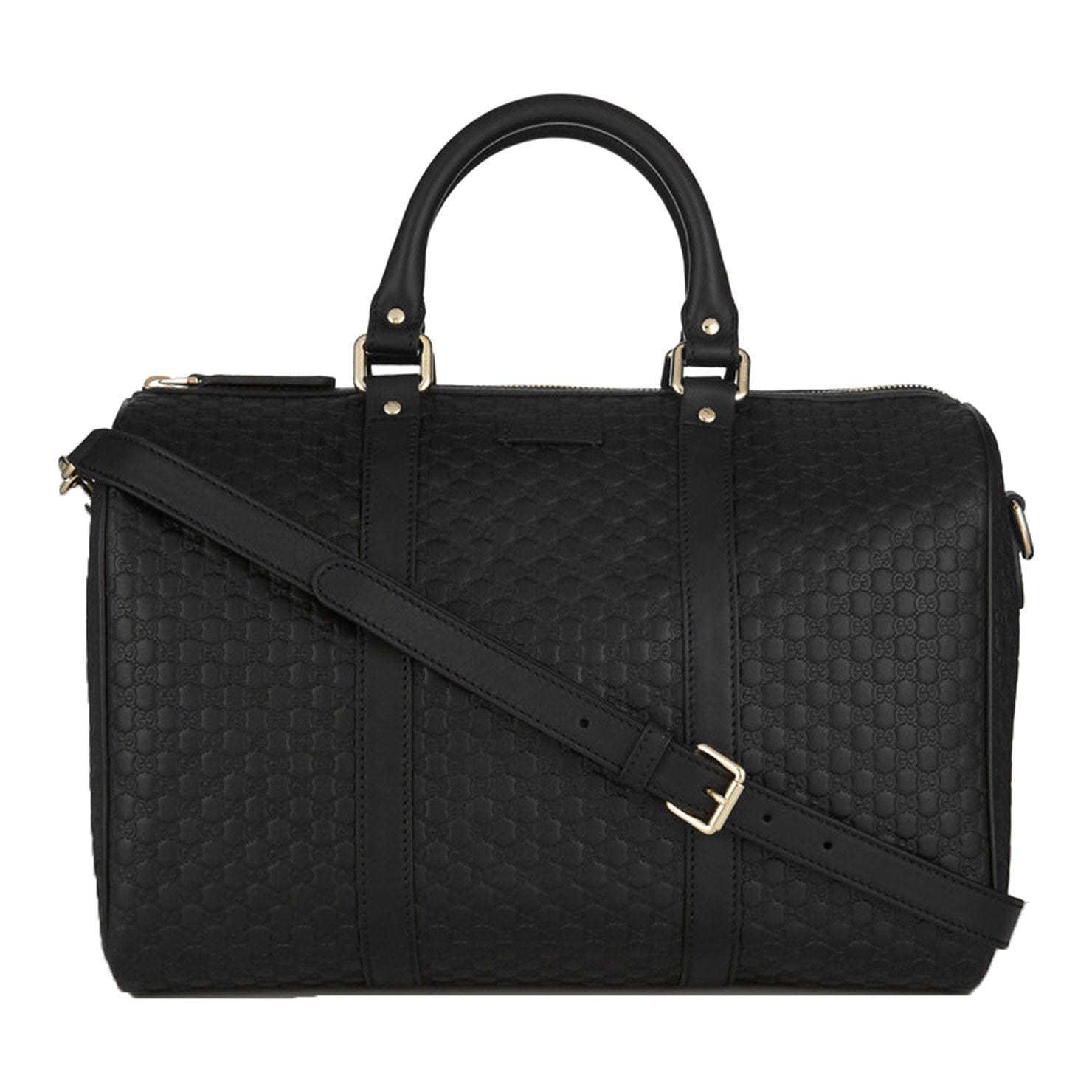 Gucci Microguccissima GG Black Leather Embossed Boston Bag available at Queen Bee of Beverly Hills
