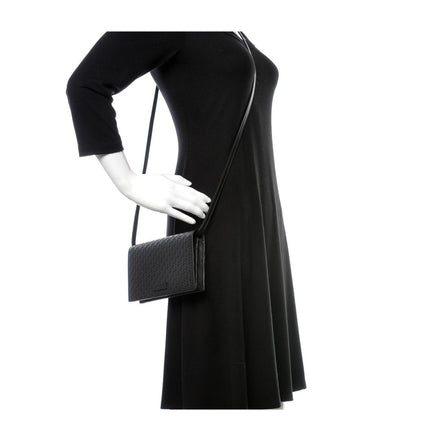 Gucci Microguccissima GG Logo Black Leather Wallet Crossbody Handbag available at Queen Bee of Beverly Hills