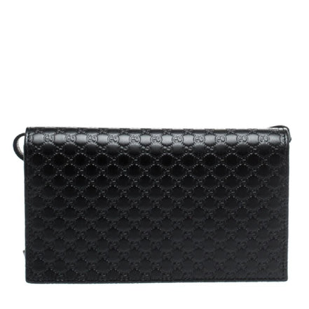 Gucci Microguccissima GG Logo Black Leather Wallet Crossbody Handbag available at Queen Bee of Beverly Hills
