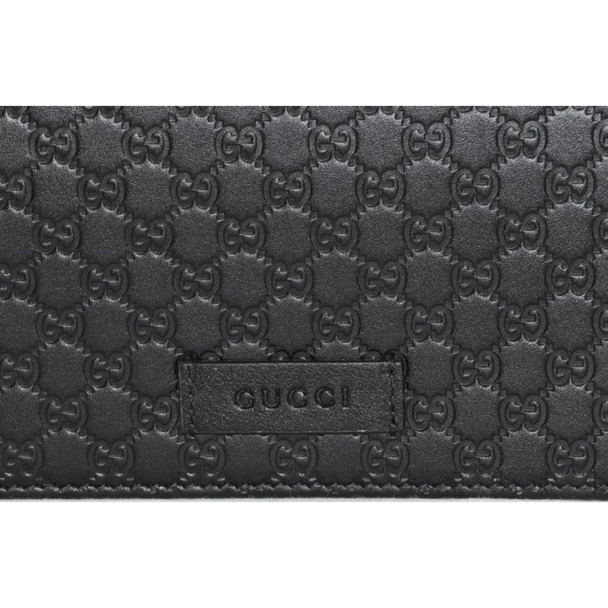 Gucci Microguccissima GG Logo Black Leather Wallet Crossbody Handbag available at Queen Bee of Beverly Hills