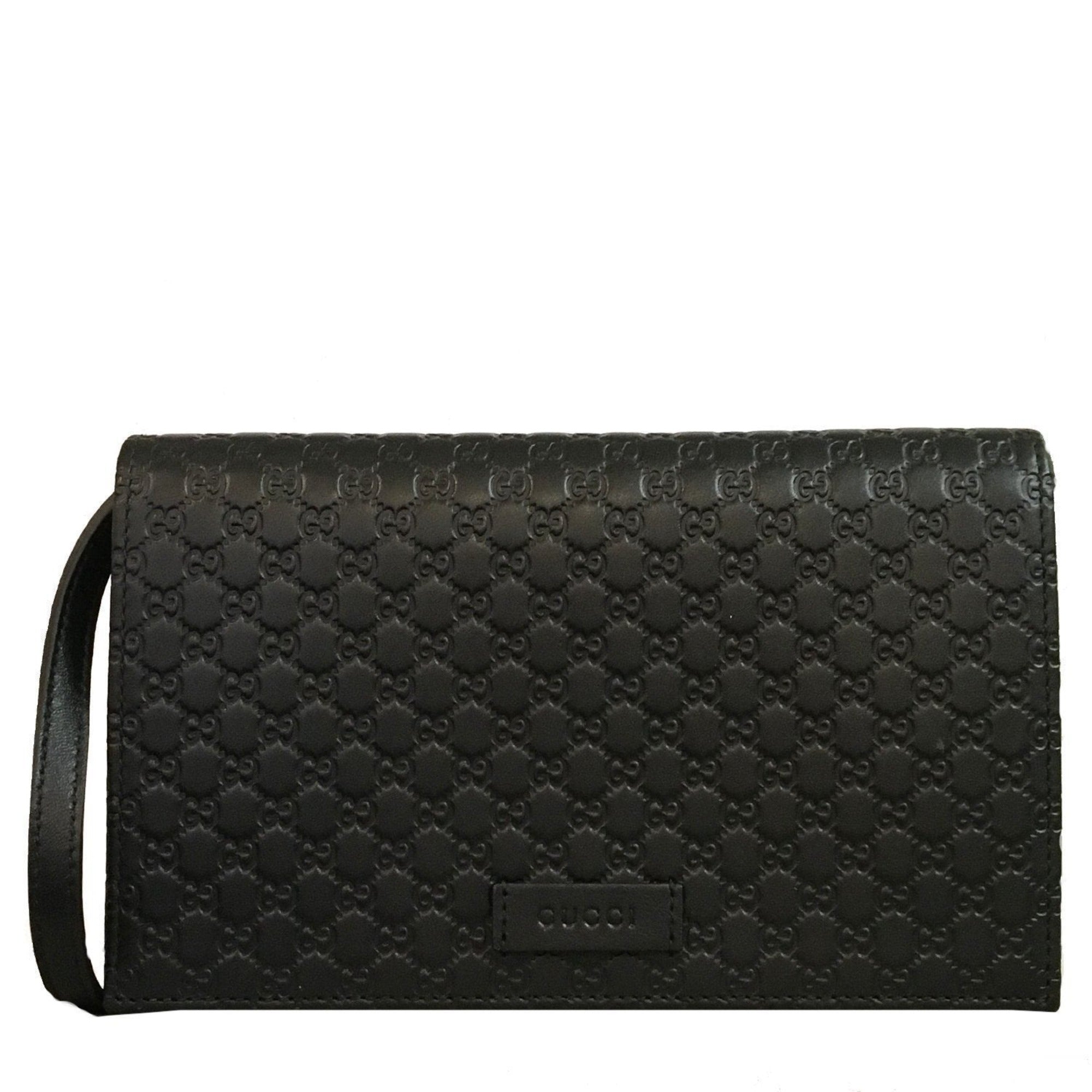 Gucci Microguccissima GG Logo Black Leather Wallet Crossbody Handbag available at Queen Bee of Beverly Hills