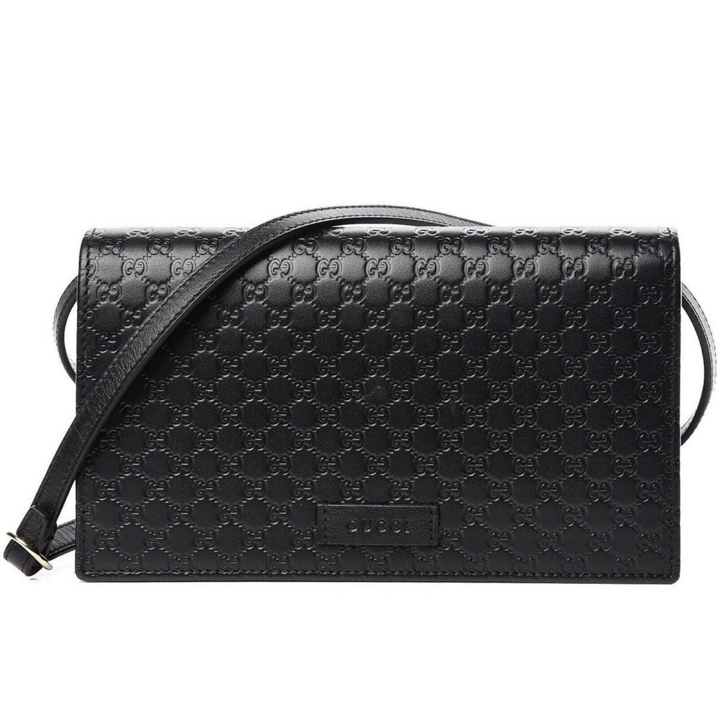 Forløber prototype Formuler Gucci Microguccissma Black Wallet Crossbody Handbag – Queen Bee of Beverly  Hills