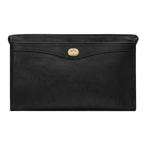 Gucci Morpheus Black Fluffy Calf Leather Cosmetic Pouch Bag 575991 at_Queen_Bee_of_Beverly_Hills