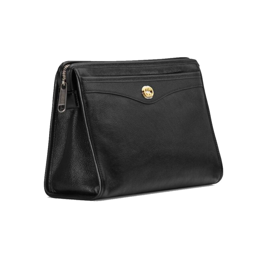 Gucci Morpheus Black Fluffy Calf Leather Cosmetic Pouch Bag 575991 at_Queen_Bee_of_Beverly_Hills