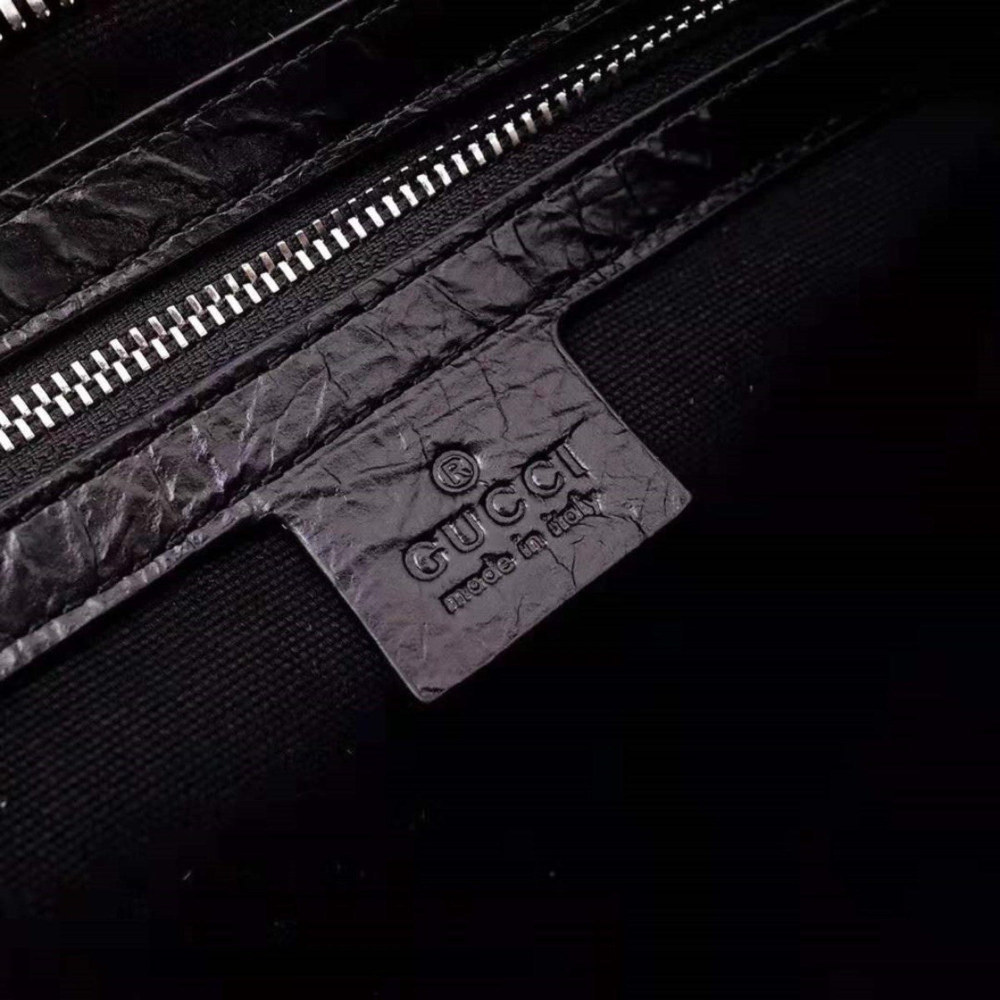 Gucci Morpheus Black Fluffy Calf Leather Cosmetic Pouch Bag available at Queen Bee of Beverly Hills