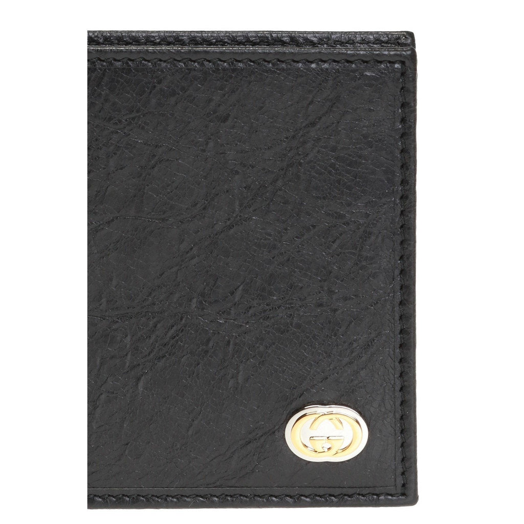 Gucci Morpheus GG Logo Fluffy Black Leather Bifold 575985 at_Queen_Bee_of_Beverly_Hills