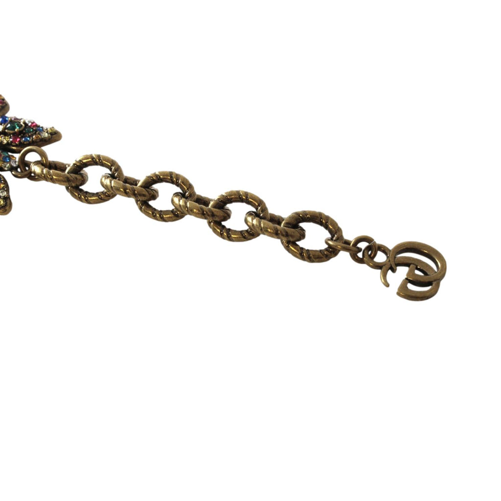 Gucci Multicolor Crystals Butterfly Chain Bracelet 558260 at_Queen_Bee_of_Beverly_Hills