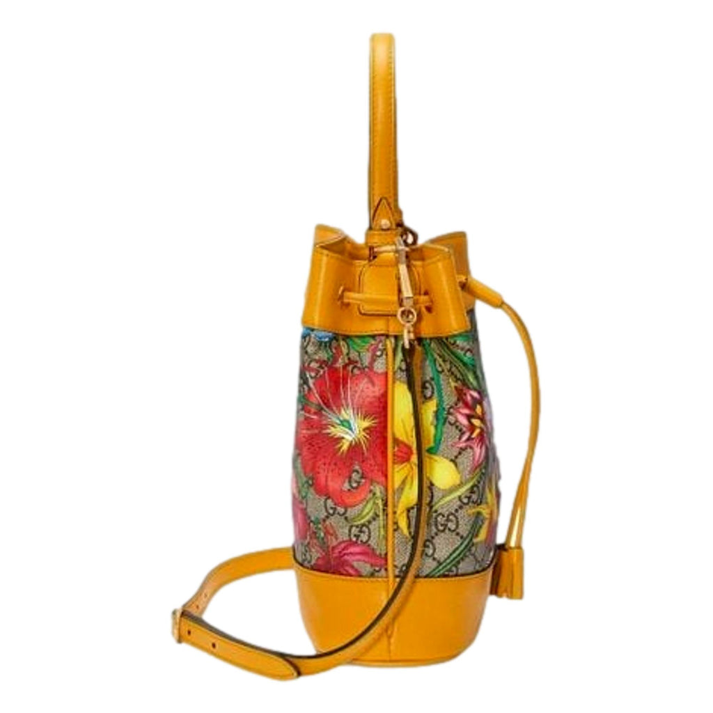 Gucci Ophidia Microguccissima Floral Print Canvas Bucket Bag 550621 at_Queen_Bee_of_Beverly_Hills