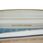 Gucci Sega Guccy Stars White Moon Gold Zipper Leather Wallet available at Queen Bee of Beverly Hills
