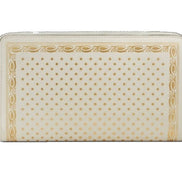 Gucci Sega Guccy Stars White Moon Gold Zipper Leather Wallet available at Queen Bee of Beverly Hills