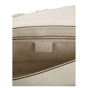Gucci Soho Disco Crossbody Flap Ivory Signature Collection Gold Chain available at Queen Bee of Beverly Hills