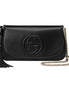 Gucci Soho Disco GG Black Calf Leather Tassel Chain Crossbody Bag available at Queen Bee of Beverly Hills