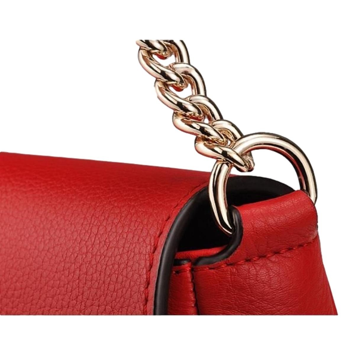 Gucci Soho Disco GG Tassel Chain Crossbody Flap Leather Bag Red available at Queen Bee of Beverly Hills