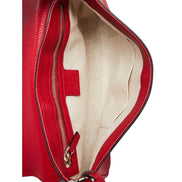Gucci Soho Disco GG Tassel Chain Crossbody Flap Leather Bag Red available at Queen Bee of Beverly Hills