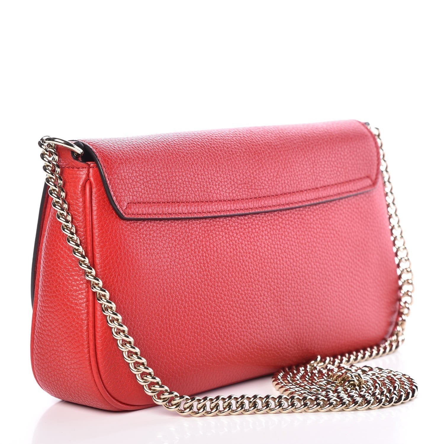 Gucci Soho Disco GG Tassel Chain Crossbody Flap Leather Bag Red available at Queen Bee of Beverly Hills