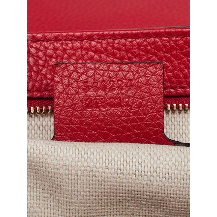 Gucci Soho Disco GG Tassel Chain Crossbody Flap Leather Bag Red available at Queen Bee of Beverly Hills