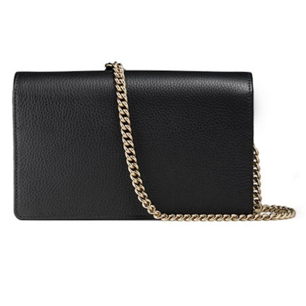 Wallet On Chain - Black leather mini bag