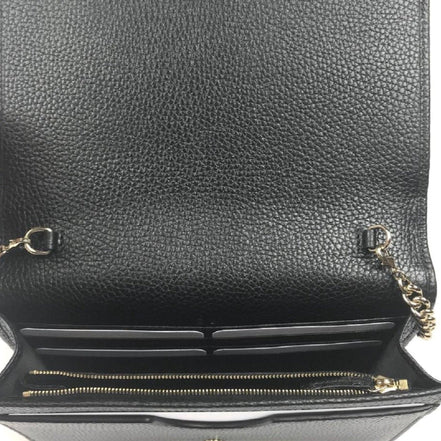 Gucci Soho Wallet on Chain Black Leather Cross Body Clutch Bag available at Queen Bee of Beverly Hills