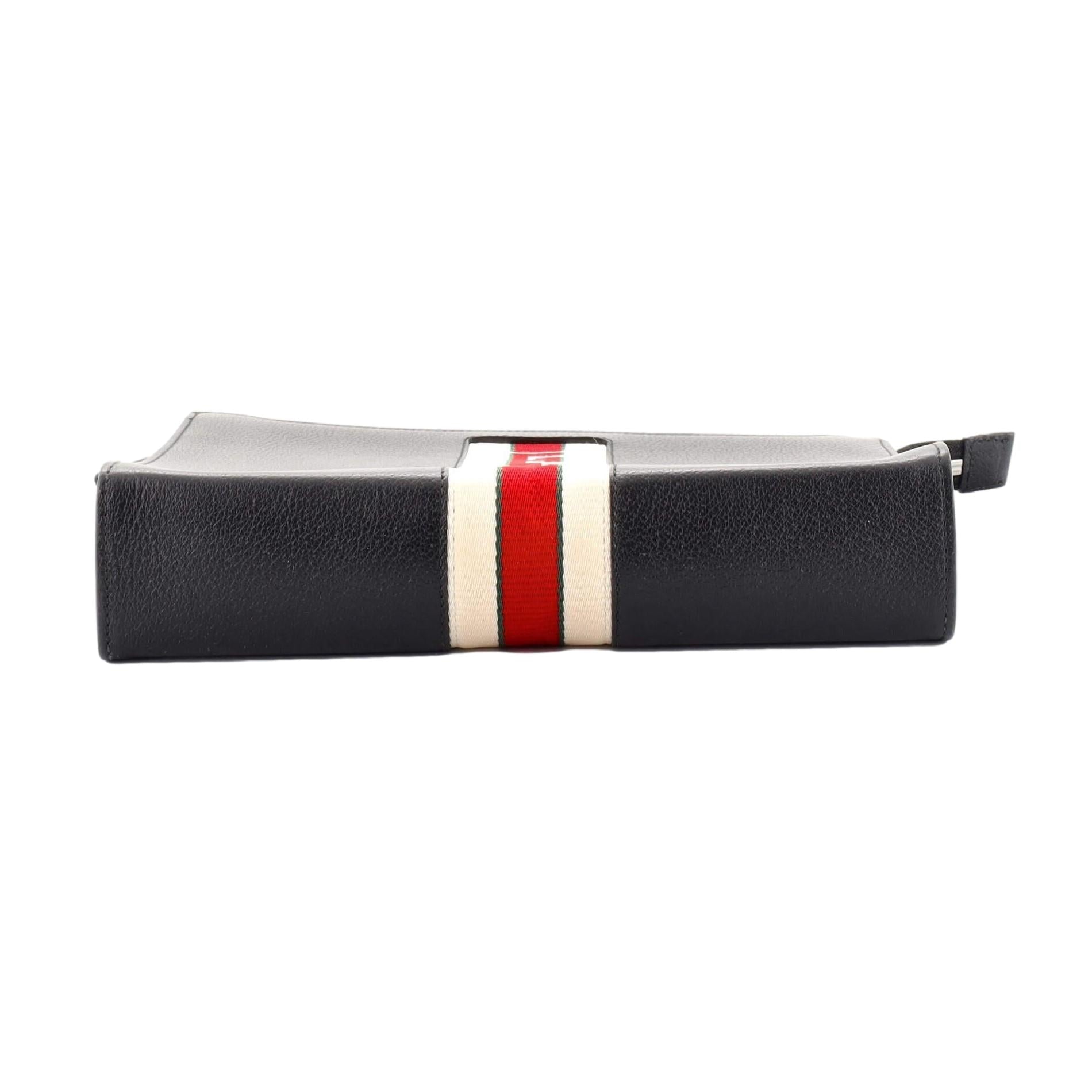 Gucci Sport Black Leather Cosmetic Case 475316 at_Queen_Bee_of_Beverly_Hills