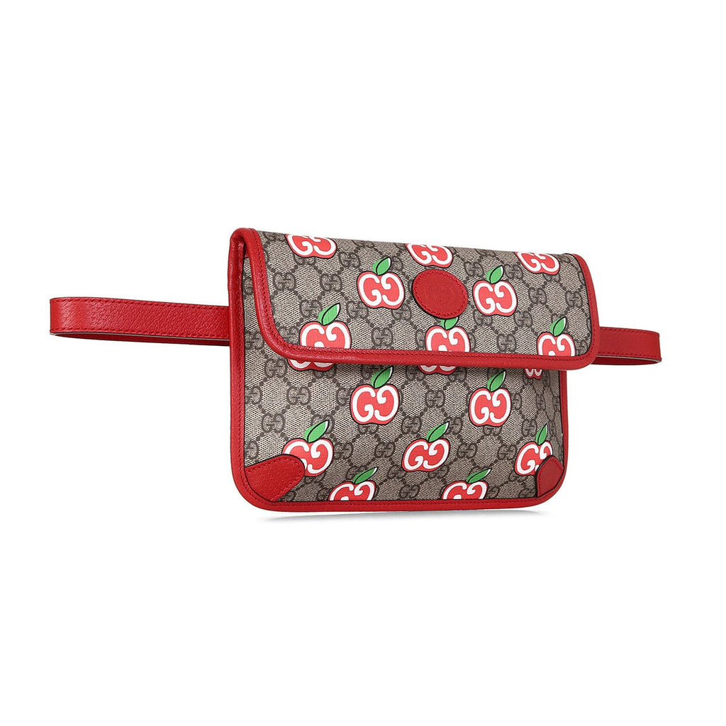 Gucci Supreme Canvas GG Apple Print Belt Bag 625233 at_Queen_Bee_of_Beverly_Hills