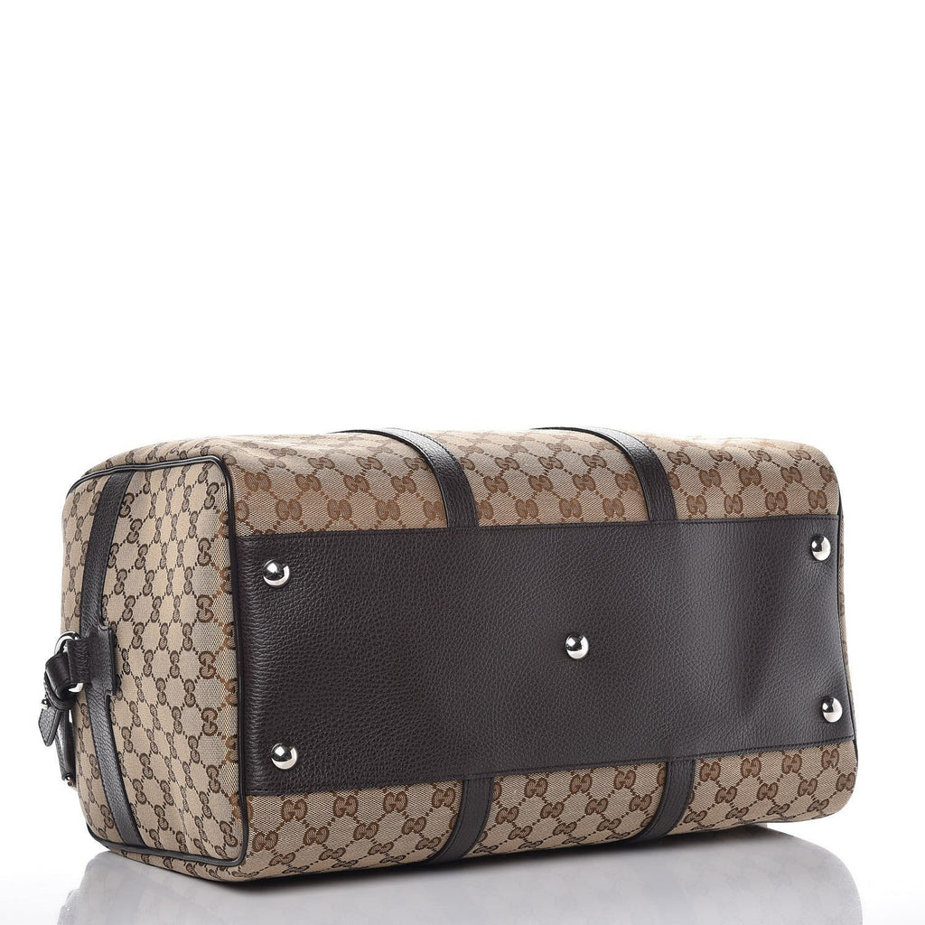 Gucci Unisex Classic Luggage Orginal GG Canvas Carry On Duffle Travel Bag 449167 at_Queen_Bee_of_Beverly_Hills