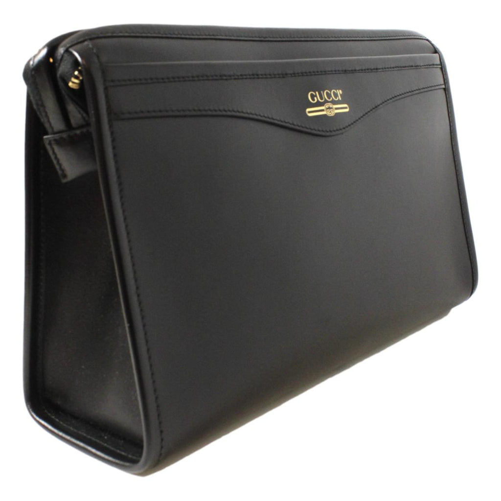 Gucci Unisex Maurem Black Leather Pouch Clutch Travel Bag 574800 at_Queen_Bee_of_Beverly_Hills