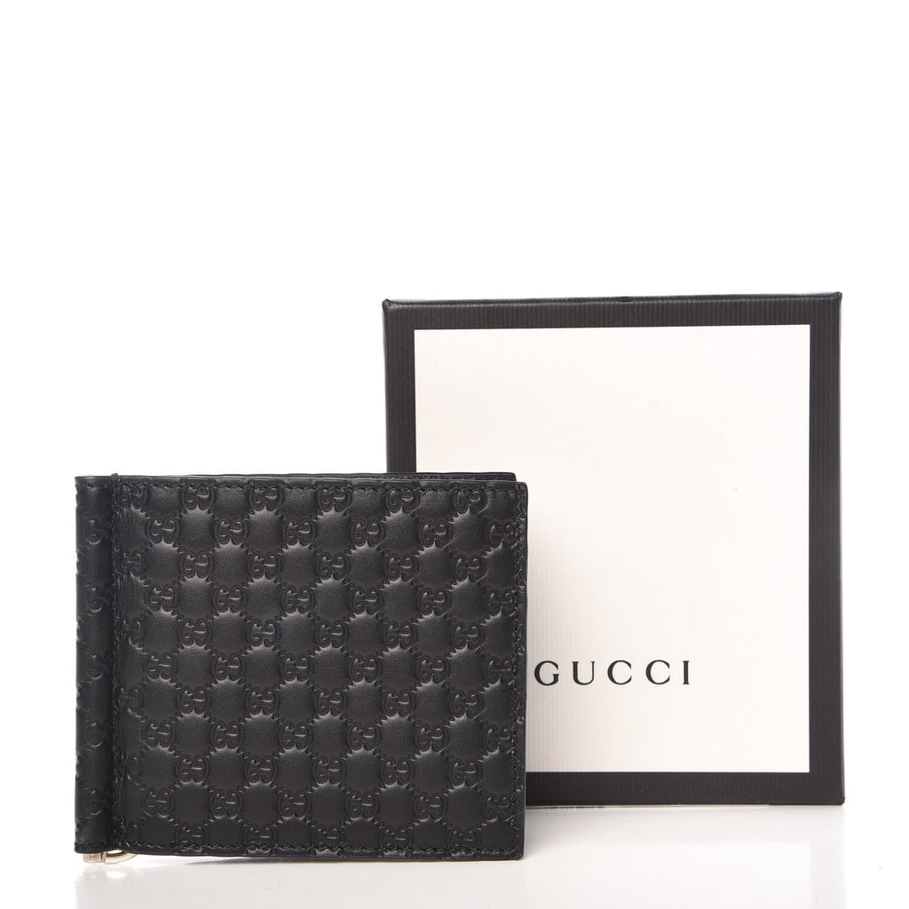 Gucci Unisex Microguccissima GG Black Money Clip Wallet 544478 at_Queen_Bee_of_Beverly_Hills