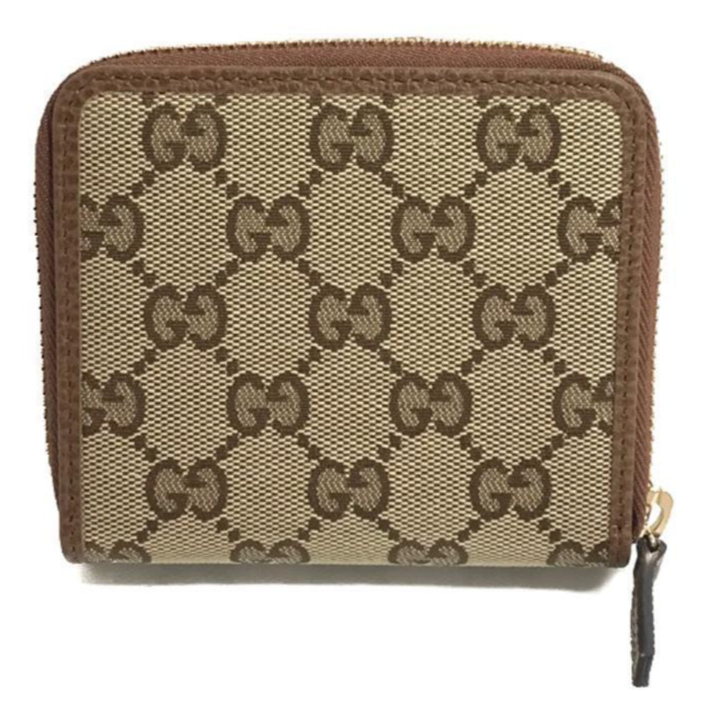 Gucci Beige Original GG Canvas Brown Leather Trim Wallet – Queen
