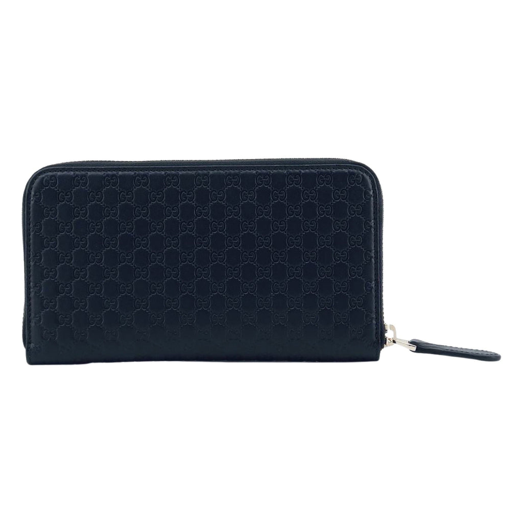 Gucci Navy Blue Leather Guccissima Web Stripe Long Zip Wallet 408831 –  Queen Bee of Beverly Hills