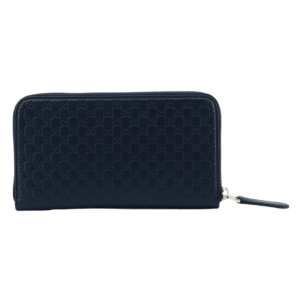 Gucci Microguccissima Small Zip Wallet with Key Ring in Black