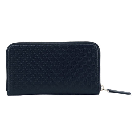 Gucci Women's Navy Microguccissima GG Leather Zipper Wallet 449391 at_Queen_Bee_of_Beverly_Hills