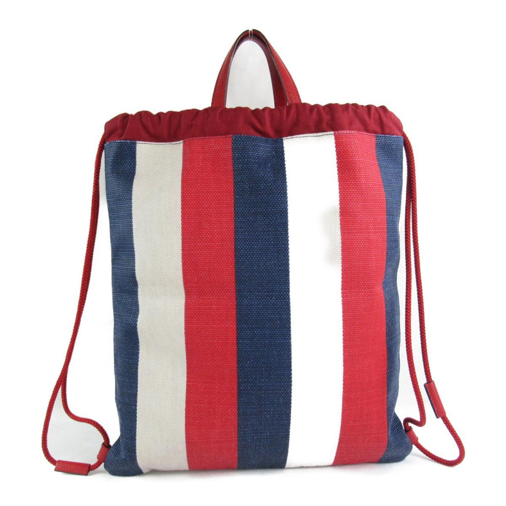 Gucci Zaino Multicolor Canvas Striped Drawstring Tote Backpack 473872 at_Queen_Bee_of_Beverly_Hills