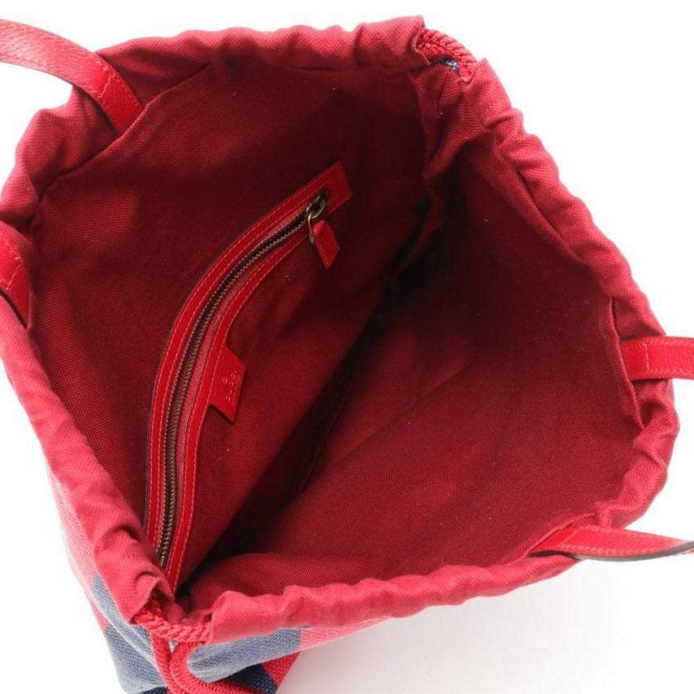 Gucci Zaino Multicolor Canvas Striped Drawstring Tote Backpack 473872 at_Queen_Bee_of_Beverly_Hills