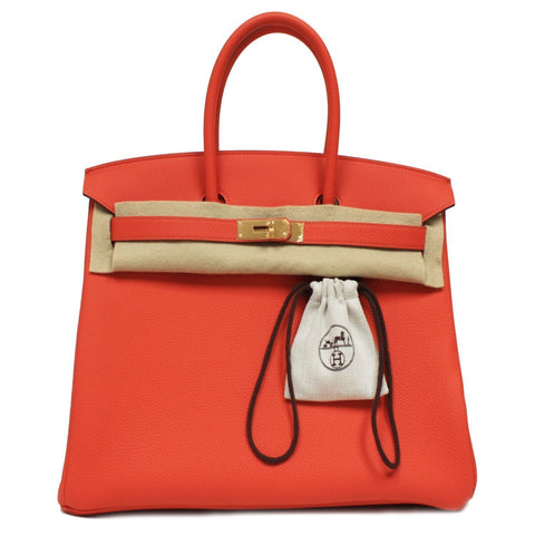 Hermès Birkin 35cm Sac Veau Capucine Togo Leather Orange Satchel at_Queen_Bee_of_Beverly_Hills