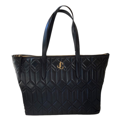 Jimmy Choo Bria Black Quilted Nappa Leather Tote at_Queen_Bee_of_Beverly_Hills