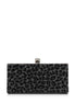 Jimmy Choo Celeste Black Devore Velvet Leopard Clutch Bag available at Queen Bee of Beverly Hills