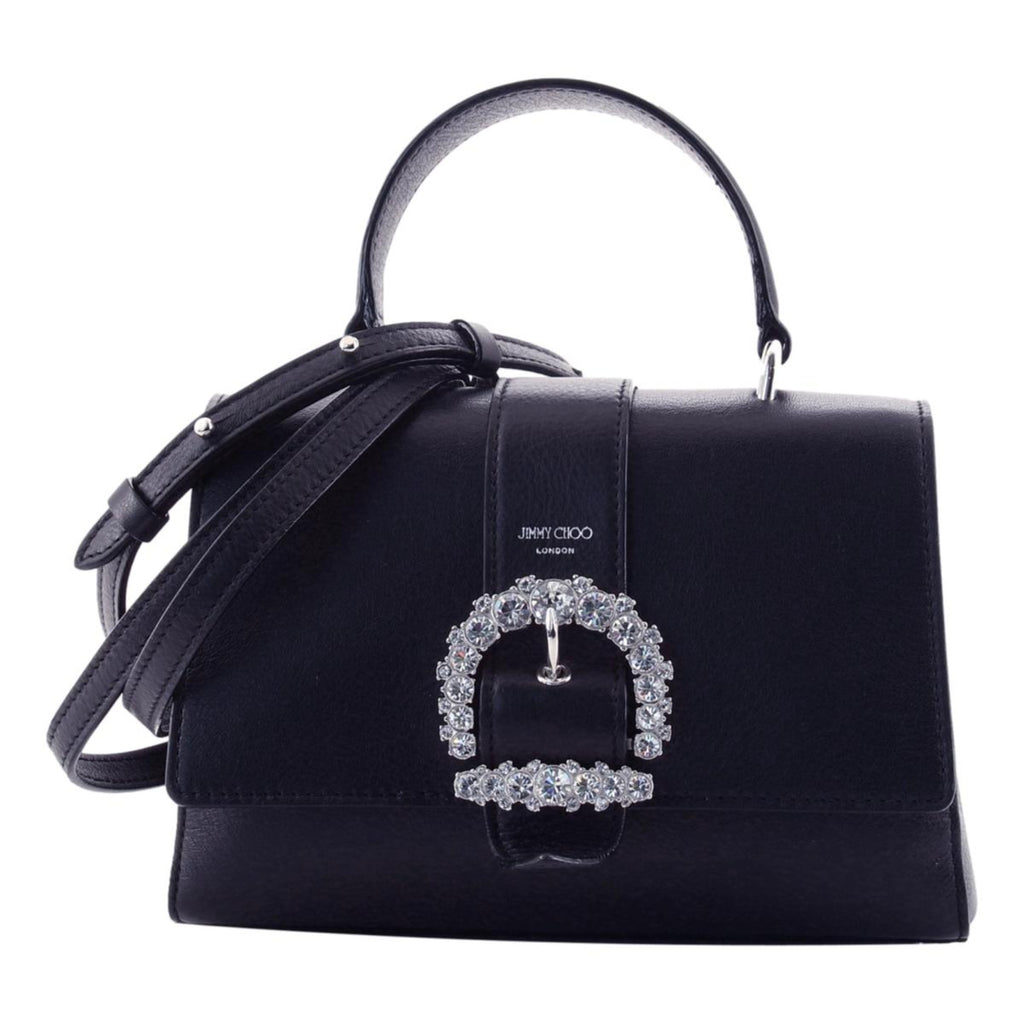 Jimmy Choo Cheri Dark Blue Leather Top Handle Bag – Queen Bee of