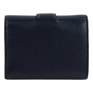 Jimmy Choo Cheri Dark Blue Leather Trifold Walllet available at Queen Bee of Beverly Hills