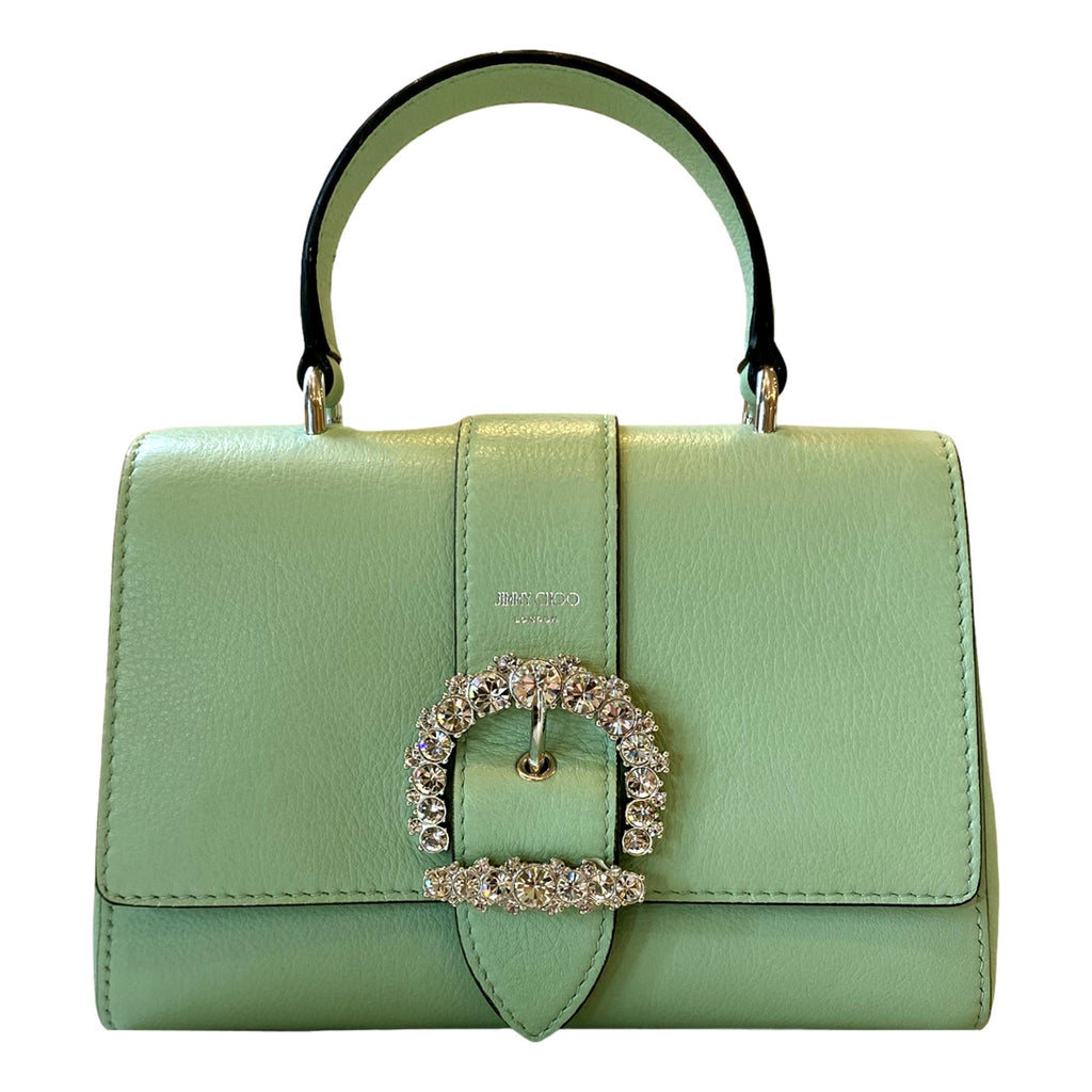 Jimmy Choo Cheri Mint Green Leather Top Handle Bag OSQM | 028 at_Queen_Bee_of_Beverly_Hills