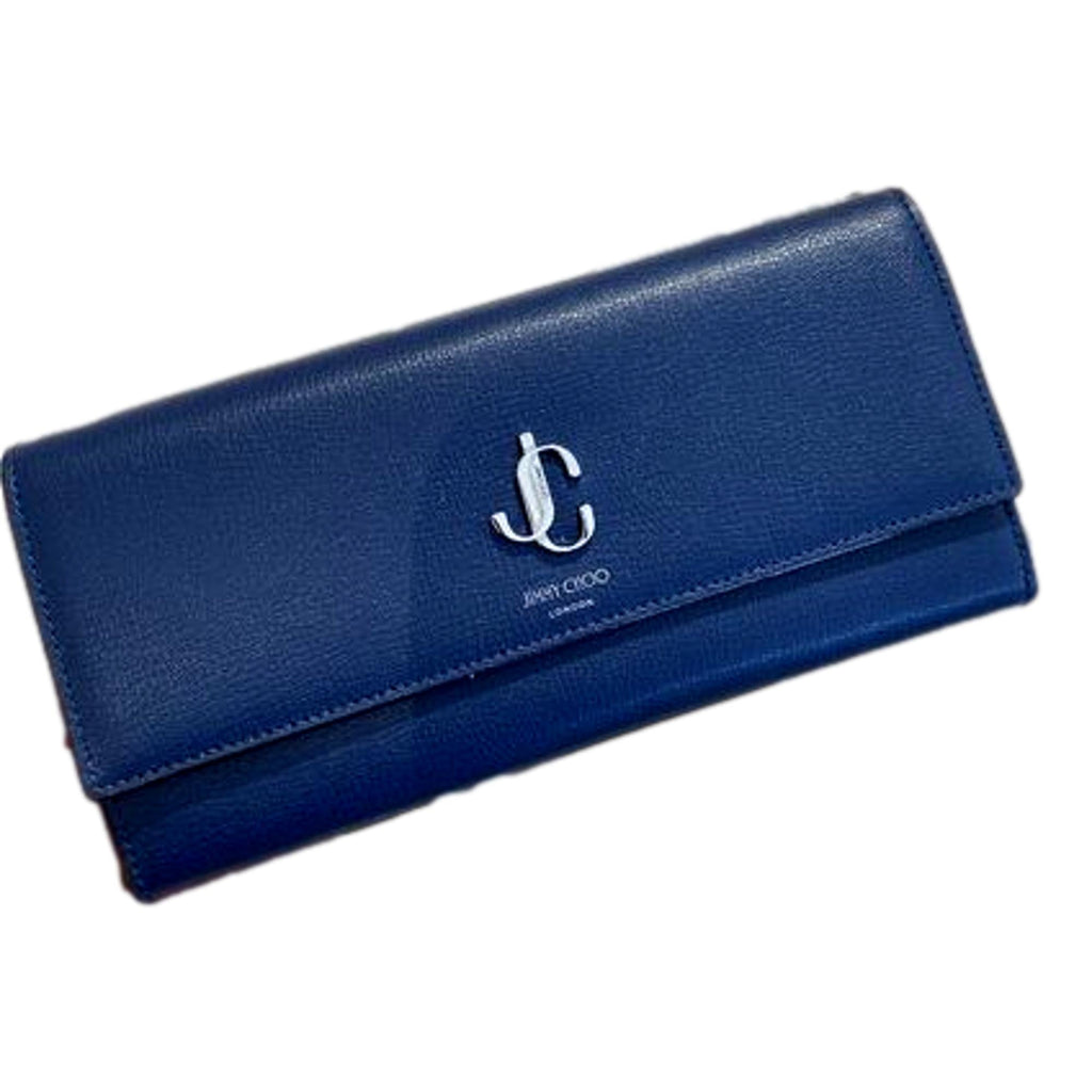 Jimmy Choo Cheri Ocean Dark Blue Small Leather Wallet 0SQM | 028 at_Queen_Bee_of_Beverly_Hills