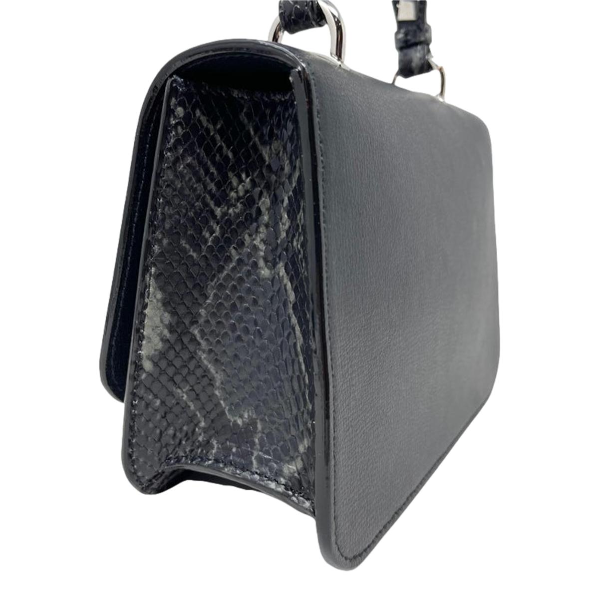 Jimmy Choo JC Anthracite Grain and Snake Print Leather Top Handle Bag OGLF | 028 at_Queen_Bee_of_Beverly_Hills