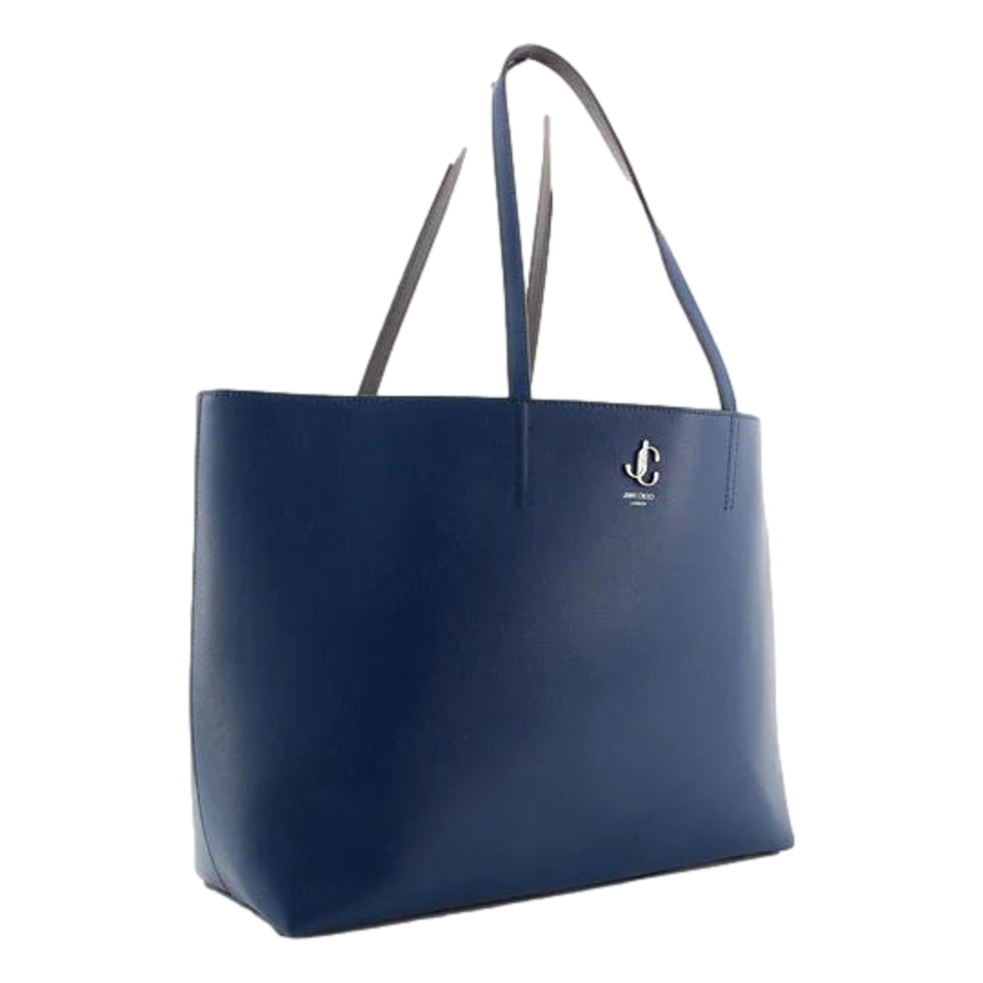 JImmy Choo Martina Dark Blue Leather Tote OGLR | 028 at_Queen_Bee_of_Beverly_Hills